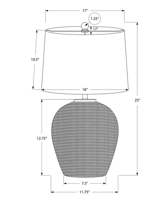 Lampe de table de 25 po en rotin avec abat-jour beige