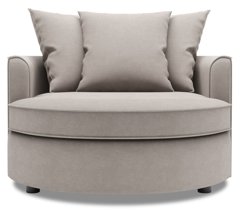 Fauteuil d’appoint enveloppant Sofa Lab personnalisable de 48 po fabriqué au Canada en tissu d’apparence lin - gris Pax Slate