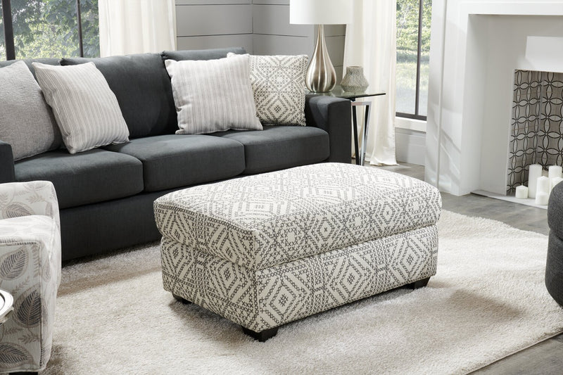 Pouf de rangement personnalisable The Trunk de Sofa Lab de 39 po fabriqué au Canada en tissu - Greystone multicolore