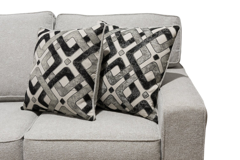 Sofa sectionnel de gauche Verona 2 pièces fabriqué au Canada en tissu d’apparence lin avec coussins amovibles - beige