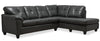 Sofa sectionnel de droite Addison 2 pièces fabriqué au Canada en tissu d’apparence cuir avec coussins de siège amovibles - gris
