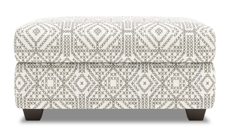 Pouf de rangement personnalisable The Trunk de Sofa Lab de 39 po fabriqué au Canada en tissu - Greystone multicolore