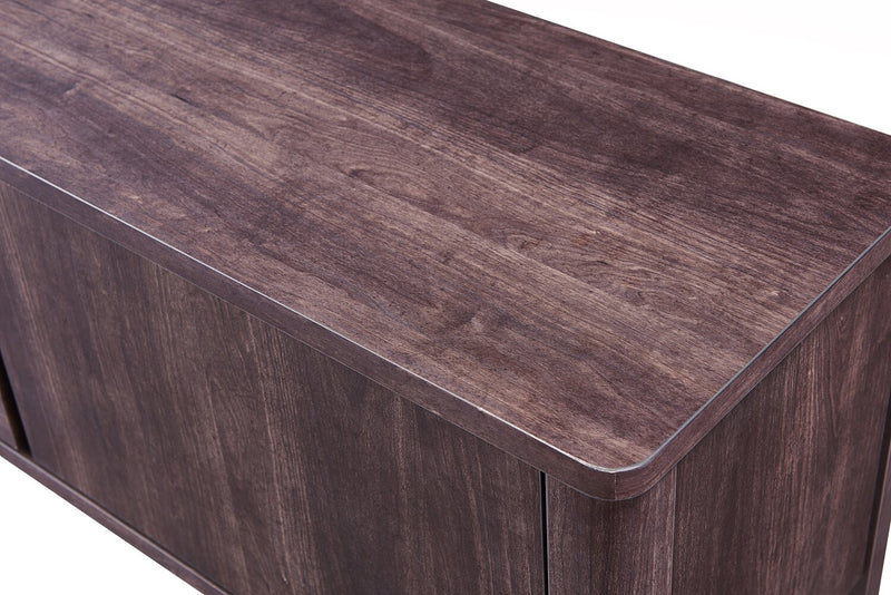 Meuble pour téléviseur moderne Gabe de 84 po avec rangement pour téléviseurs jusqu’à 90 po - brun noyer