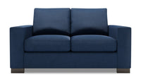  Causeuse Track de Sofa Lab de 62 po fabriquée au Canada en tissu d’apparence lin avec accoudoirs rectilignes - bleu Pax Navy 
