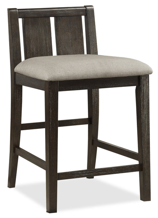 Ensemble de salle à manger Lane 3 pièces de hauteur comptoir avec table de 36,5 po (L), tablettes et port USB intégrées, et 2 chaises - brun