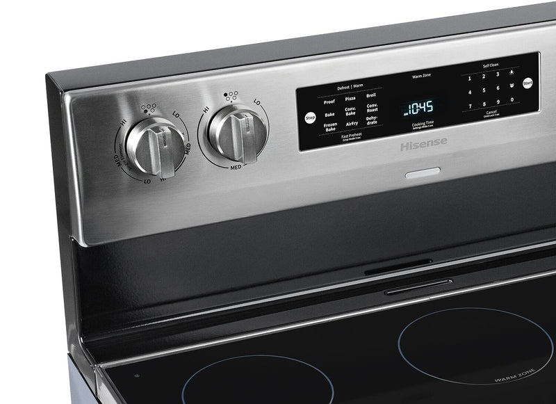 Cuisinière électrique Hisense de 5,8 pi³ avec friture à air et convection européenne - acier inoxydable - HBE3501CPS