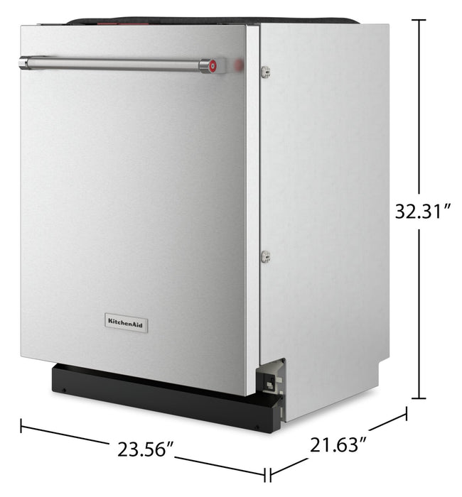 Lave-vaisselle encastré KitchenAid de 24 po et de 39 dBA avec commandes sur le dessus - acier inoxydable avec fini PrintShieldMC - KDTF924PPS