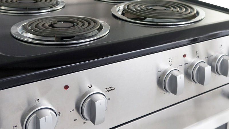 Cuisinière électrique Danby de 2,5 pi³ de largeur compacte de 24 po et à 4 brûleurs - acier inoxydable - DERM240BSSC