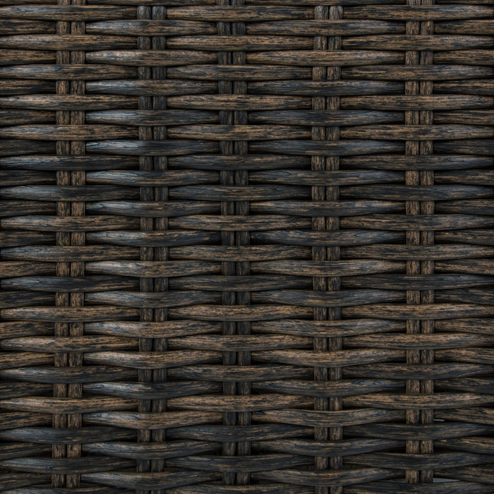 Table à café Hilo pour la terrasse à l’extérieur - 48 po (L), osier en résine, résistante aux rayons UV et aux intempéries - brune