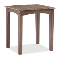  Table de bout Nome pour la terrasse à l’extérieur - 21,5 po (L), plastique à haute densité, résistante aux rayons UV et aux intempéries - brune