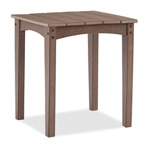 Table de bout Nome pour la terrasse à l’extérieur - 21,5 po (L), plastique à haute densité, résistante aux rayons UV et aux intempéries - brune