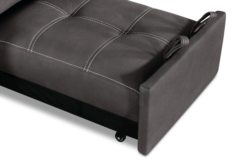 Fauteuil Drake de 41,5 po en tissu de suédine avec pouf rétractable et appuie-têtes relevables - gris ciment
