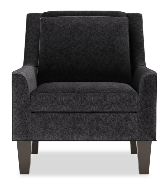 Fauteuil d’appoint club Sofa Lab personnalisable de 29 po fabriqué au Canada en tissu de chenille avec pattes en bois - gris Luxury Charcoal
