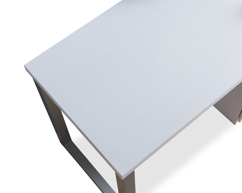 Bureau réversible Oscar de 47 po à 3 tiroirs - blanc