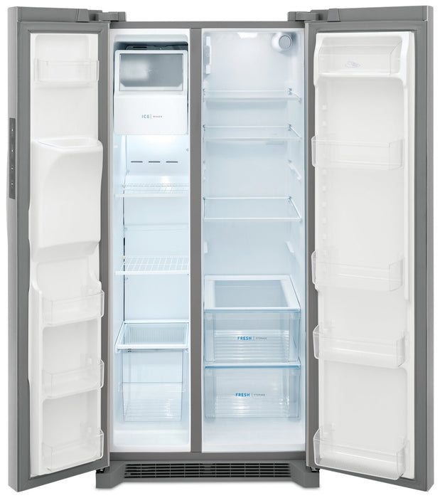 Réfrigérateur Frigidaire de 22,3 pi³ et de 33 po de profondeur standard à compartiments juxtaposés - acier inoxydable - FRSS2323AS