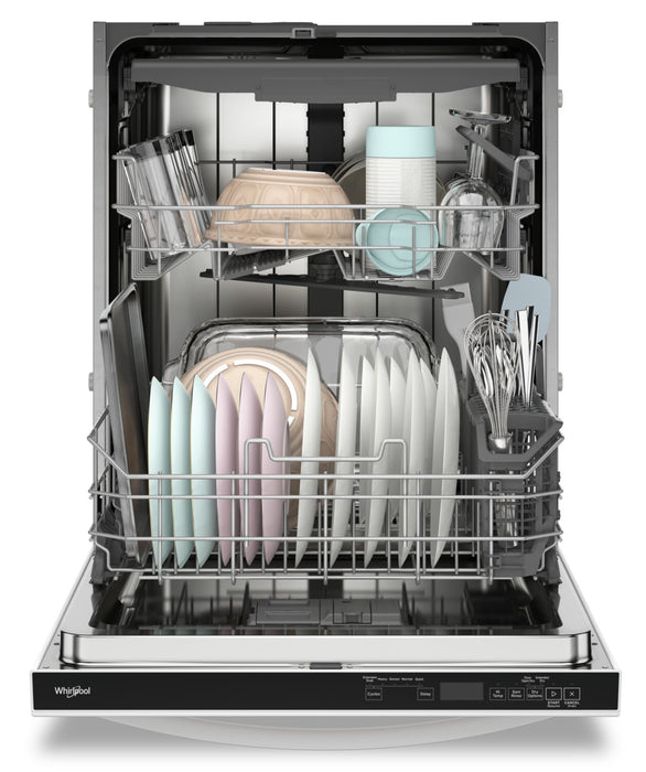 Lave-vaisselle encastré Whirlpool de 24 po et de 44 dBA avec commandes sur le dessus - blanc - WDT550SAPW