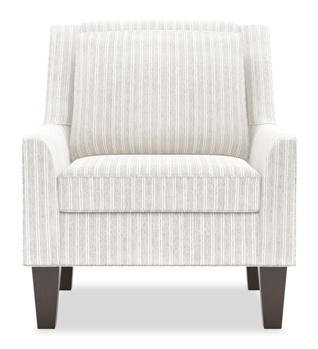 Fauteuil d’appoint club Sofa Lab personnalisable de 29 po fabriqué au Canada en tissu avec pattes en bois - blanc Dolphin White