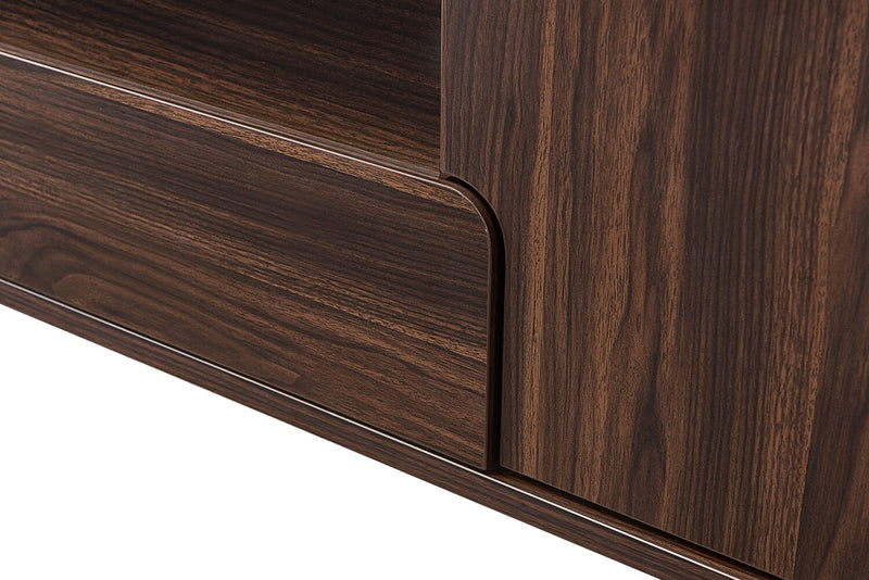 Meuble pour téléviseur Finn de 60 po avec rangement et système de gestion des câbles pour téléviseurs jusqu’à 65 po - noyer foncé