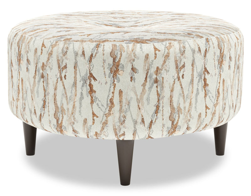 Pouf personnalisable The Curve de Sofa Lab de 31 po fabriqué au Canada en tissu - Mineral multicolore