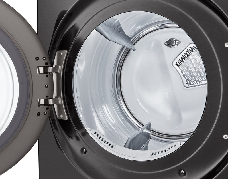 Sécheuse électrique intelligente LG de 7,4 pi³ avec vapeur - acier noir - superposable - DLEX6700B