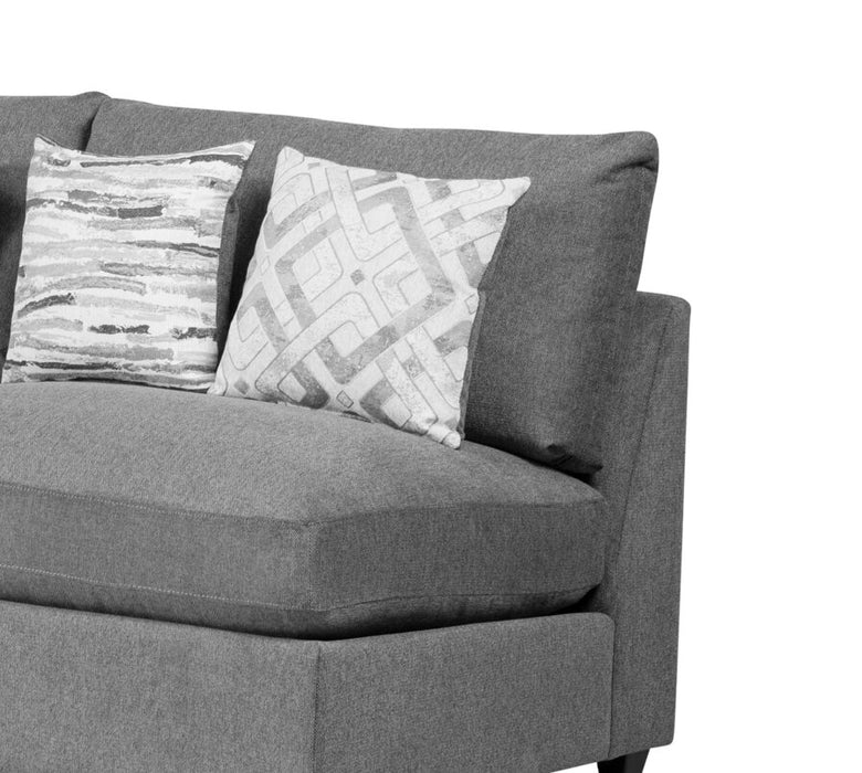 Sofa sectionnel modulaire Evolve de Scott Living 4 pièces en tissu d’apparence lin avec coussins en duvet et plumes - gris anthracite