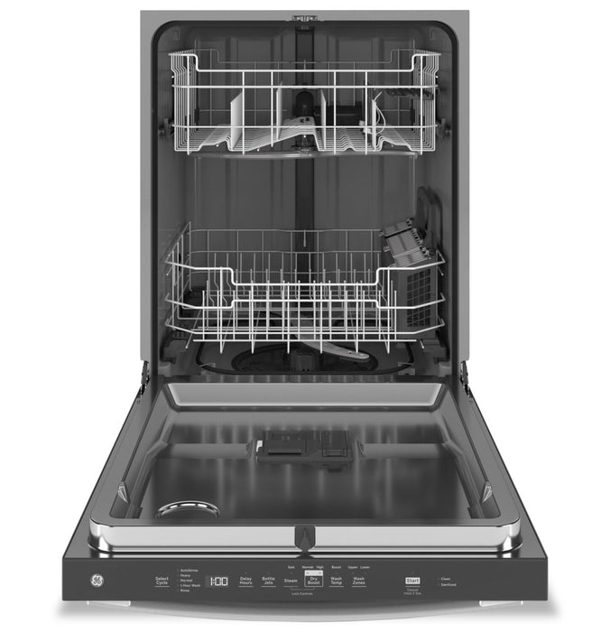 Lave-vaisselle intelligent encastré GE à 50 dBA de 24 po avec commandes sur le dessus et assainissement - acier inoxydable - GDT635HSRSS
