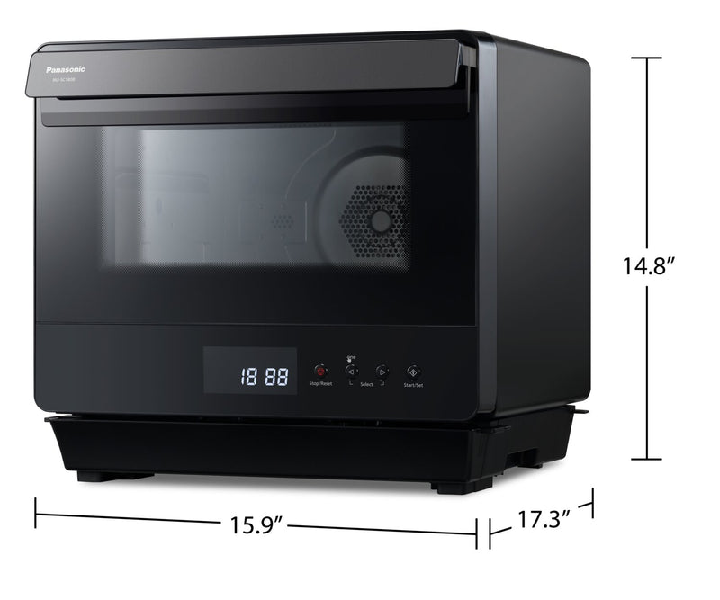 Four à micro-ondes de comptoir Panasonic de 0,7 pi³ avec four à la vapeur combiné et friture à air saine - noir - NUSC180B