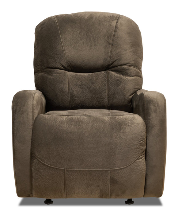 Fauteuil inclinable Everett de 33,5 po fabriqué au Canada en tissu - brun chocolat