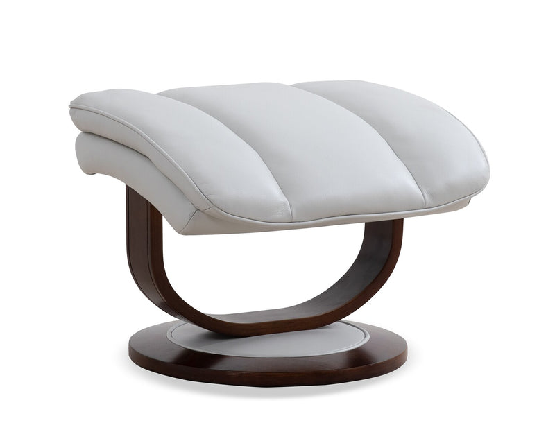 Fauteuil inclinable Maven antistress de 34,5 po en cuir véritable gris avec repose-pieds et base en bois et métal - gris