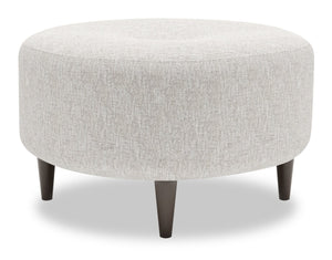 Pouf personnalisable The Curve de Sofa Lab de 31 po fabriqué au Canada en tissu de chenille - argenté Luxury Silver