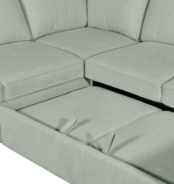 Sofa-lit sectionnel de droite Haven de Scott Living 2 pièces en tissu de chenille - bleu écume de mer