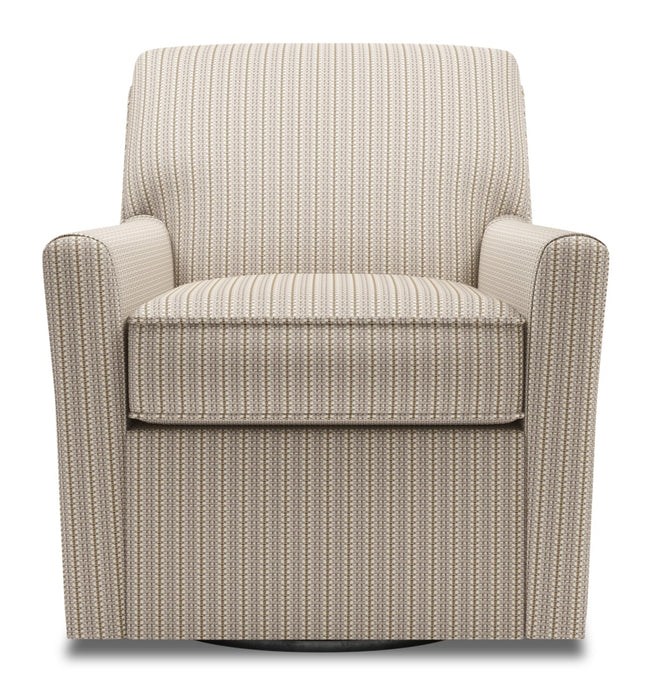 Fauteuil d’appoint pivotant Sofa Lab personnalisable de 31 po fabriqué au Canada en tissu - beige Mushroom Beige