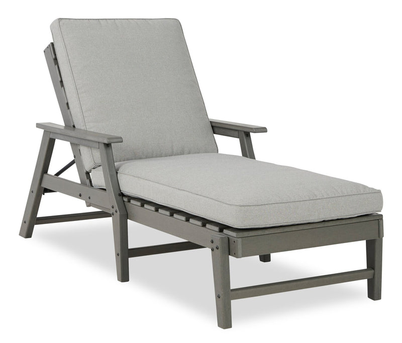 Chaise longue Cape pour la terrasse à l’extérieur avec dossier réglable - résistante aux rayons UV et aux intempéries - grise