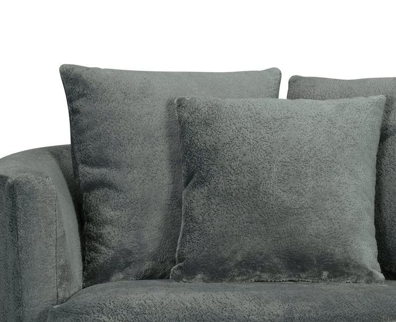 Fauteuil d’appoint pivotant Cuddler Midi de 42 po fabriqué au Canada en tissu de chenille - gris Plush Thunder