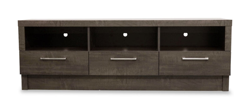 Meuble pour téléviseur moderne Rio de 65 po avec rangement et système de gestion des câbles pour téléviseurs jusqu’à 75 po - brun