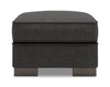 Pouf personnalisable Track de Sofa Lab de 24 po fabriqué au Canada en tissu d’apparence lin - gris Luna Kohl