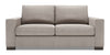 Sofa personnalisable Track de Sofa Lab de 75 po de format condo fabriqué au Canada en tissu d’apparence lin avec accoudoirs rectilignes - gris Pax Slate