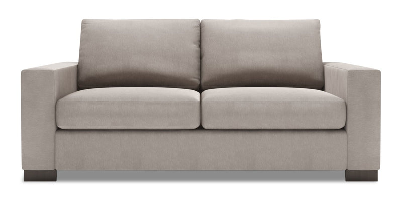 Sofa personnalisable Track de Sofa Lab de 75 po de format condo fabriqué au Canada en tissu d’apparence lin avec accoudoirs rectilignes - gris Pax Slate