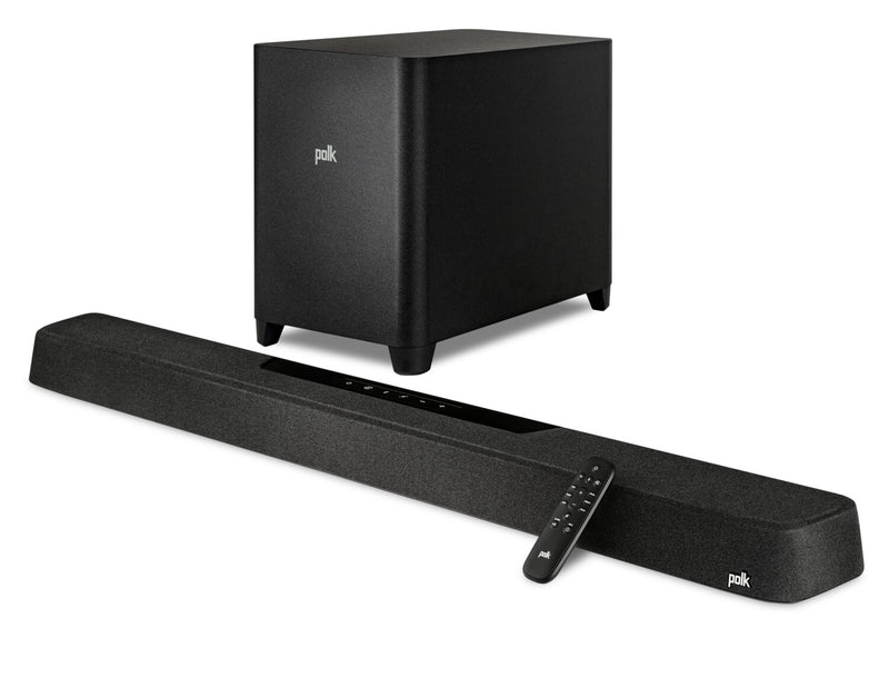  Barre de son à 5.1.2 canaux POLK avec Dolby AtmosMD, DTS:X, son 3D et caisson d’extrêmes graves sans fil (Magnifi MAX AX)