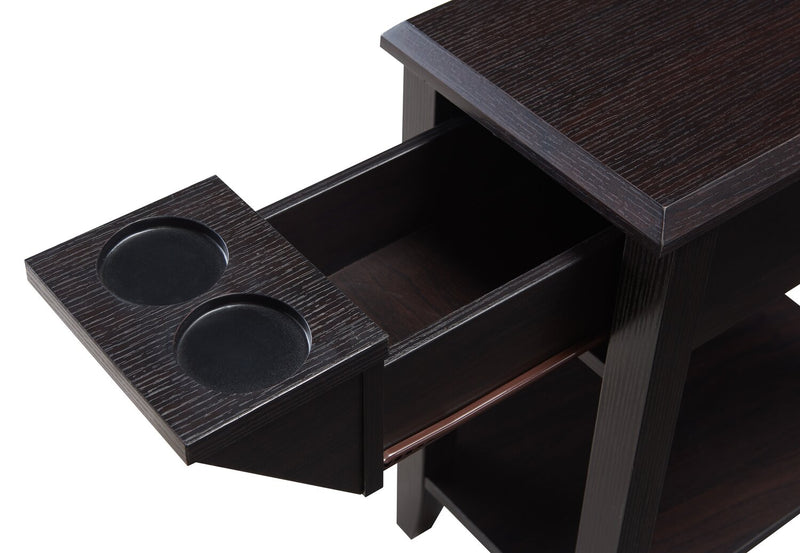 Table de fauteuil Torry de 11,5 po avec tiroir - rouge cacao