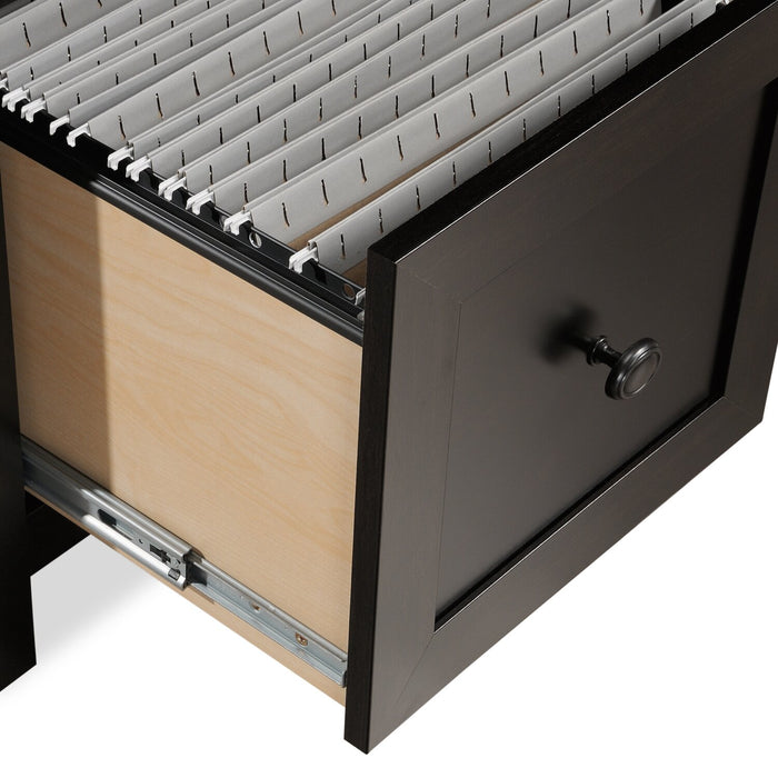 Bureau en forme de L Cayla de 59,06 po avec tiroir classeur - noir Estate 