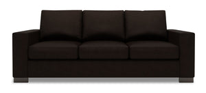 Sofa personnalisable Track de Sofa Lab de 85 po fabriqué au Canada en tissu de chenille avec accoudoirs rectilignes - brun Luxury Chocolate