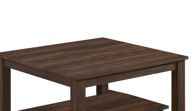 Table à café traditionnelle Jordi de 31,5 po avec tablette - bois au fini noyer brun