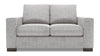 Causeuse personnalisable Track de Sofa Lab de 62 po fabriquée au Canada en tissu d’apparence lin avec accoudoirs rectilignes - gris Luna Domino
