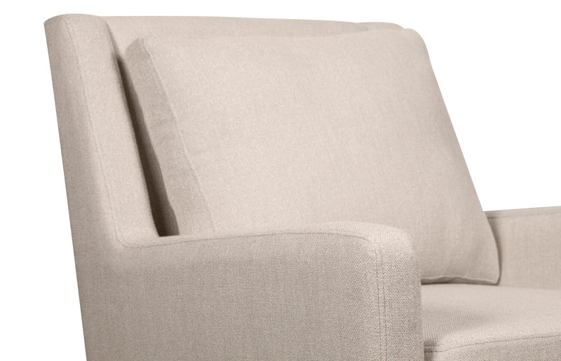 Fauteuil d’appoint Adel de 28,5 po en tissu d’apparence lin avec base en bois - beige