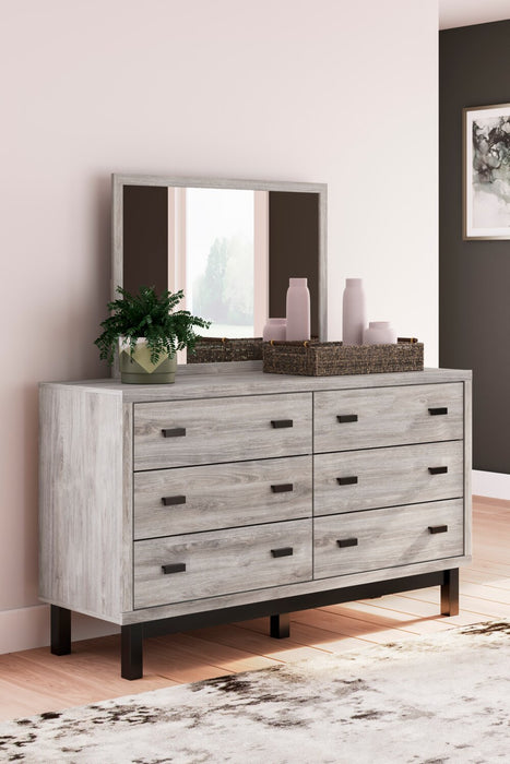 Commode Zen de 62 po (L) x 35,6 po (H) à 6 tiroirs pour la chambre à coucher - grise