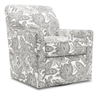  Fauteuil d’appoint pivotant Sofa Lab de 31 po fabriqué au Canada en tissu - Dalmatian multicolore 