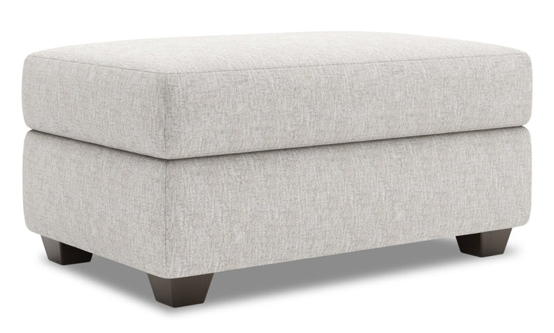 Pouf de rangement personnalisable The Trunk de Sofa Lab de 39 po fabriqué au Canada en tissu de chenille - argenté Luxury Silver