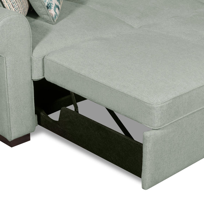 Sofa-lit sectionnel de gauche Haven de Scott Living 2 pièces en tissu de chenille - bleu écume de mer