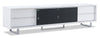 Meuble pour téléviseur moderne Amelia de 89 po x 15.5 po avec rangement et système de gestion des câbles pour téléviseurs jusqu’à 100 po - deux teintes, blanc et noir